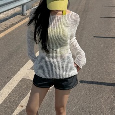 批发胖MM韩版ins慵懒风冰丝沙滩防晒罩衫日系纯色长袖薄款毛衣针织衫