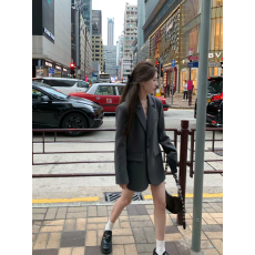 批发灰色西装外套女<b class='q'>春</b>秋免烫高级感百搭气质休闲西服