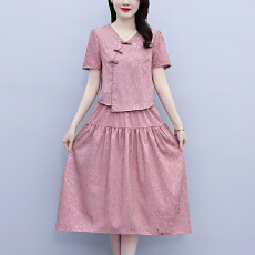批发<b class='q'>高档</b>优雅妈妈装2026夏季新中式国风薄款遮肚显瘦气质时尚<b class='q'>连衣裙</b>