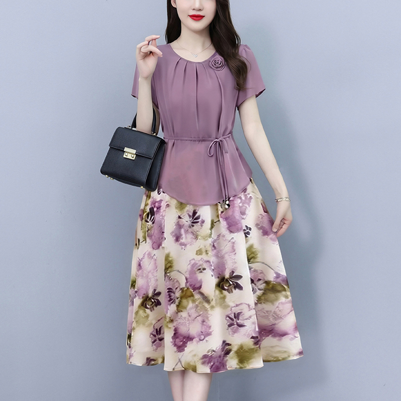 RY6384# 连衣裙女年轻夏装气质长裙显瘦洋气高腰遮肚裙子
