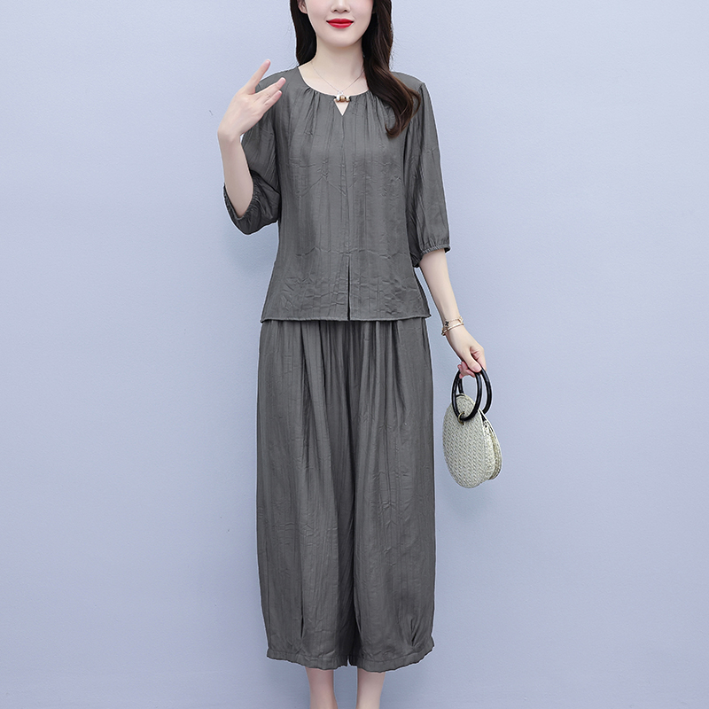 RY6378# 独特漂亮新款时尚高级感套装洋气高贵百搭大码减龄女装遮肉显瘦