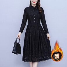 批发大码女装<b class='q'>连衣裙</b>2026年加绒蕾丝打底修身洋气显瘦减龄<b class='q'>高档</b>气质裙子