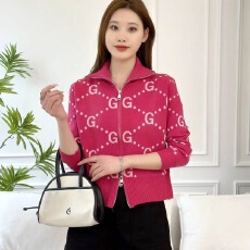 批发粉色立领毛衣秋冬加厚新款<b class='q'>甜美</b>减龄香风针织衫开衫休闲上衣