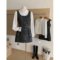 批发Barb Chill法式娃娃领长袖衬衫女冬季高级感衬衣灯笼袖上衣小个子