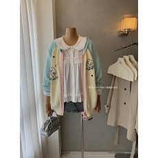 批发蓝鬼公园Languid Park 大拉链兔耳朵连帽毛衣女秋季宅萌外套<b class='q'>上衣</b>