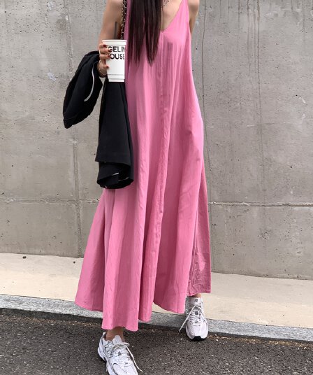 스팟 chic 한 부서 여름 프랑스어 기질 V 칼라 섹시한 다시 열기 게으른 여가 휴가 바람 슬링 드레스