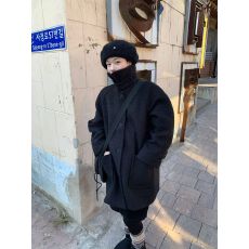 批发chic 韩系冬季温柔时尚立领保暖夹棉加厚圈圈呢毛呢<b class='q'>风衣</b>外套<b class='q'>大</b>衣