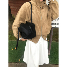 批发chic 韩系秋冬时尚复古高领麂皮绒拉链工装短款<b class='q'>棒球</b>服夹克外套