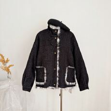 批发THETURE暗黑小野猫2025新款冬加厚毛毛<b class='q'>女</b>环保皮毛一体短外套豹纹