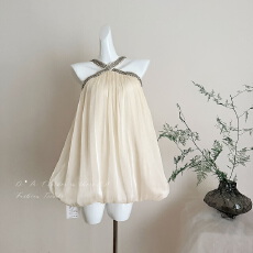 批发2026kubiliv3/23日上新重工镶钻交叉性感挂脖<b class='q'>连衣裙</b>