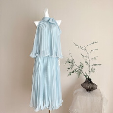 批发有洧早春上衣2026新款无袖背心女夏外穿直筒a字半身裙套装