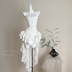 批发韩好甜WARDEN EDGE 白色抹胸名媛礼服<b class='q'>裙</b>女夏气质生日<b class='q'>裙</b>小白<b class='q'>裙</b>短<b class='q'>裙</b>