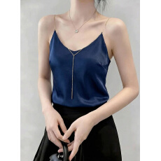 批发实拍设计感小众珍珠吊带背心女外穿<b class='q'>西服</b>内搭打底无袖醋酸缎面上衣