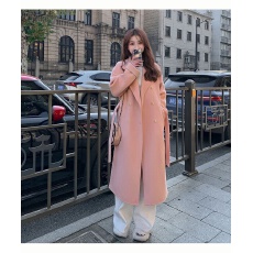 批发毛呢外套<b class='q'>中长款</b>2025温柔系带显瘦秋冬韩版高级赫本风百搭多色大衣