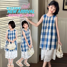 批发<b class='q'>女</b><b class='q'>童</b>套装夏款2026新款洋气<b class='q'>童装</b>小女孩夏季背心半身裙儿童两件套薄