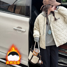 批发原版质量 女童外套夹棉秋冬洋气儿童加厚冬装棉袄女孩圆领棉衣