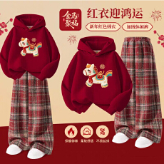 批发(原版绣花工艺上衣) 男女童装拜年服女孩冬装套装儿童衣服两件套