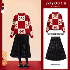 批发<b class='q'>女</b><b class='q'>童</b>半身<b class='q'>裙</b>冬季新款儿童细闪圣诞长<b class='q'>裙</b><b class='q'>丝绒</b><b class='q'>裙</b>子大童红色毛衣拜年服