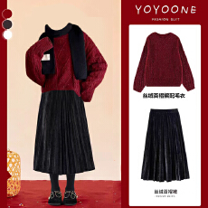 批发<b class='q'>女</b><b class='q'>童</b>半身<b class='q'>裙</b>冬季新款儿童细闪圣诞长<b class='q'>裙</b><b class='q'>丝绒</b><b class='q'>裙</b>子大童红色毛衣拜年服