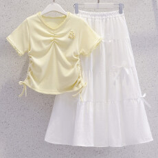 批发女童夏<b class='q'>套装</b>2026新款薄款超好看夏装短袖儿童裙子洋气<b class='q'>休闲</b>两件套裙