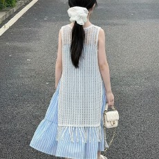 批发<b class='q'>女</b><b class='q'>童</b><b class='q'>连衣裙</b>套装新款2026夏季洋气罩衫裙吊带裙儿童度假风裙子潮童