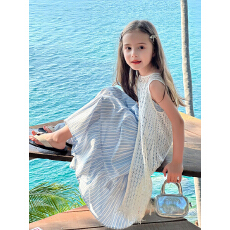 批发<b class='q'>女</b><b class='q'>童</b><b class='q'>连衣裙</b>套装新款2026夏季洋气罩衫裙吊带裙儿童度假风裙子潮童