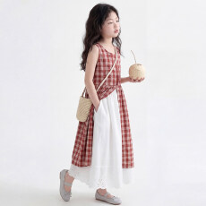女童格子新款套装2026韩版夏季半身裙中大童罩衫洋气两件套格子裙