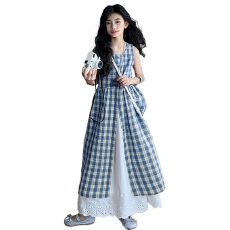 女童格子新款套装2026韩版夏季半身裙中大童罩衫洋气两件套格子裙