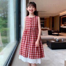 女童格子新款套装2026韩版夏季半身裙中大童罩衫洋气两件套格子裙