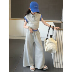 批发<b class='q'>女</b><b class='q'>童</b>夏季套装2026新款儿童洋气时髦短袖T恤中大童女孩休闲两件套