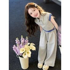 批发<b class='q'>女</b><b class='q'>童</b>夏季套装2026新款儿童洋气时髦短袖T恤中大童女孩休闲两件套