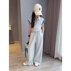 批发<b class='q'>女</b><b class='q'>童</b>夏季套装2026新款儿童洋气时髦短袖T恤中大童女孩休闲两件套