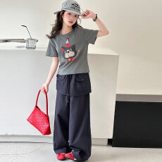 批发女<b class='q'>童</b><b class='q'>夏季</b><b class='q'>套装</b>2026新款儿<b class='q'>童</b>T恤工装裤两件套大<b class='q'>童</b>韩版小猫短袖夏装