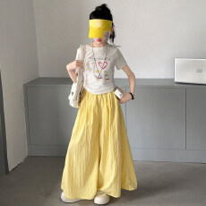 批发<b class='q'>女童</b>超好看<b class='q'>裙裤</b>套装2026新款女孩大童多巴胺短袖阔腿裤两件套夏装