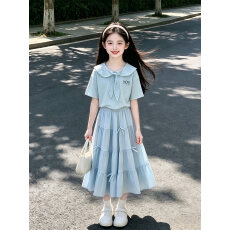 批发女童夏套装2026新款<b class='q'>儿童</b>夏季学院风裙子夏装女大童巨好看衣服夏装