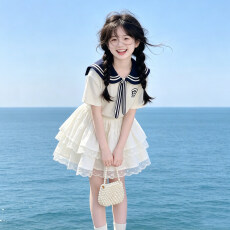 批发女童夏装套装2026新款<b class='q'>儿童</b>巨好看短袖T恤夏季小女孩半身裙两件套t