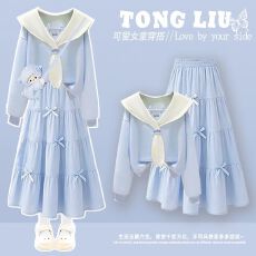 批发<b class='q'>女</b><b class='q'>童</b>早秋巨好看长袖连衣裙子2026新款女大童初中生独特绝美公主裙