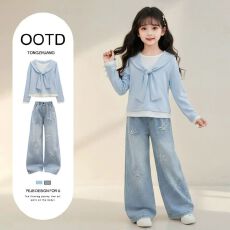 批发<b class='q'>女</b><b class='q'>童</b>春装巨好看女宝宝漂亮衣服两件套2026新款女大童洋气时髦套装