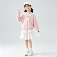 批发女童卫衣秋装2026新款洋气中大儿童女孩长袖圆领打底衫上衣春秋季