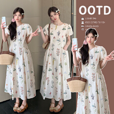 批发实拍～<b class='q'>夏</b>季新款法式碎花泡泡袖孕妇连衣裙