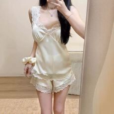 批发利丽鸟冰雪丝吊带两件套带胸垫M-XXL