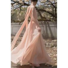 批发2026新款  仙女粉色无袖露背<b class='q'>连衣裙</b>高级感温柔别致飘逸度假长裙