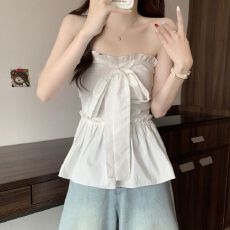 批发慵懒风气质蝴蝶结抹胸吊带上衣格子短裙<b class='q'>女装</b>2026春季新款<b class='q'>休闲</b><b class='q'>套装</b>