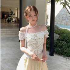 批发韩系假两件短袖<b class='q'>t</b><b class='q'>恤</b>女夏季穿搭蕾丝拼接波点飘带<b class='q'>衬衣</b><b class='q'>修身</b>显瘦上衣