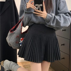 批发【380克加厚毛呢】半身裙女秋冬新款百褶裙a字百搭短裙高腰裙