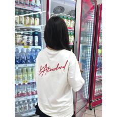 批发高品质纯棉200克精梳紧密100%棉直播同品前印花宽松短袖t恤女