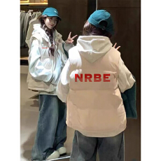 批发可退换（高品质手塞棉加厚）冬季马甲带门禁棉服印花棉衣面包服女