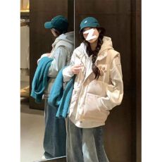 批发可退换（高品质手塞棉加厚）冬季马甲带门禁棉服印花棉衣面包服女