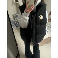 批发可退换（高品质手塞棉加厚）冬季马甲带门禁棉服印花棉衣面包服女