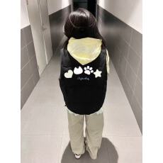 批发可退换（高品质手塞棉加厚）冬季马甲带门禁棉服印花棉衣面包服女